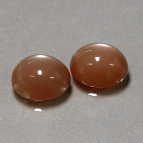 캐럿 천연 모카 오렌지 문스톤 보석, 타원형 컷, 10.1×8.2 mm, 투명한