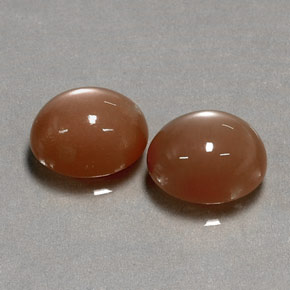 캐럿 천연 모카 오렌지 문스톤 보석, 타원형 컷, 10.1×8.2 mm, 투명한