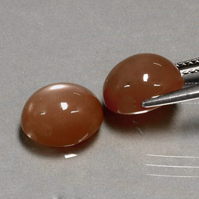 캐럿 천연 모카 오렌지 문스톤 보석, 타원형 컷, 10.1×8.2 mm, 투명한