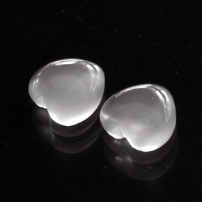 캐럿 천연 화이트 문스톤 보석, 하트 모양, 6×5.9 mm, 투명한