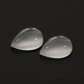 캐럿 천연 화이트 문스톤 보석, 투명한, 8.1×6 mm, 투명/반투명