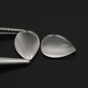 캐럿 천연 화이트 문스톤 보석, 투명한, 8.1×6 mm, 투명/반투명