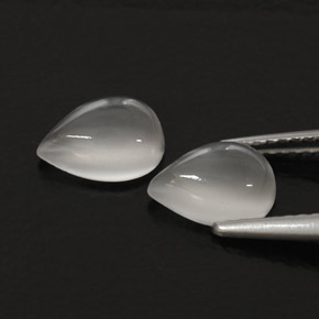 캐럿 천연 화이트 문스톤 보석, 투명한, 8.1×6 mm, 투명/반투명