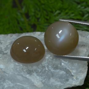 33.03캐럿 천연 모카 문스톤 보석, 라운드 컷, 16.19 mm, 투명한