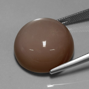 33.72캐럿 천연 모카 문스톤, 라운드 컷, 20.00 mm, 불투명체