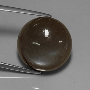 23.55캐럿 천연 모카 문스톤, 라운드 컷, 19.18 mm, 투명한