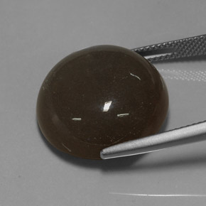 23.55캐럿 천연 모카 문스톤, 라운드 컷, 19.18 mm, 투명한