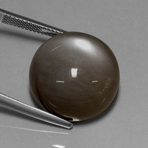29.60캐럿 천연 스모크 문스톤, 라운드 컷, 18.13 mm, 투명한