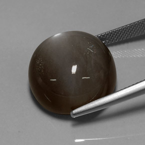 29.60캐럿 천연 스모크 문스톤, 라운드 컷, 18.13 mm, 투명한