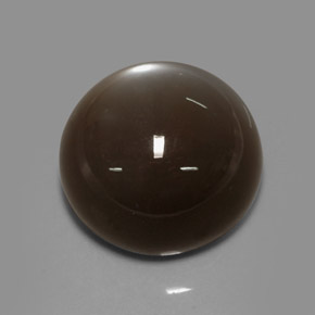 30.64캐럿 천연 모카 문스톤, 라운드 컷, 19.03 mm, 투명한