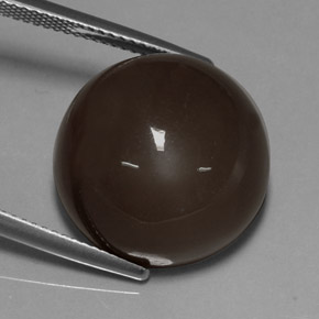 21.32캐럿 천연 모카 문스톤, 라운드 컷, 17.17 mm, 투명한