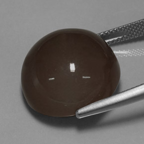 21.32캐럿 천연 모카 문스톤, 라운드 컷, 17.17 mm, 투명한