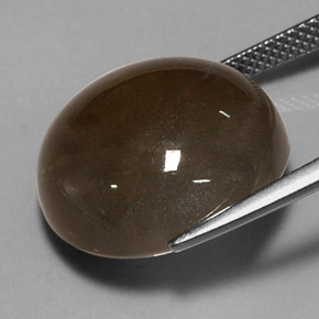 18.40캐럿 천연 모카 문스톤, 라운드 컷, 17.62 mm, 투명한