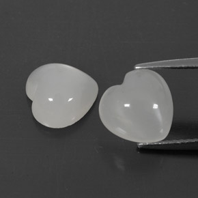 캐럿 천연 화이트 문스톤 보석, 투명한, 9×8.8 mm, 투명/반투명