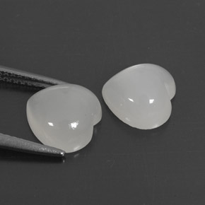캐럿 천연 화이트 문스톤 보석, 투명한, 9×8.8 mm, 투명/반투명