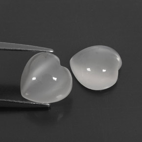 캐럿 천연 화이트 문스톤 보석, 투명한, 9×8.9 mm, 투명/반투명