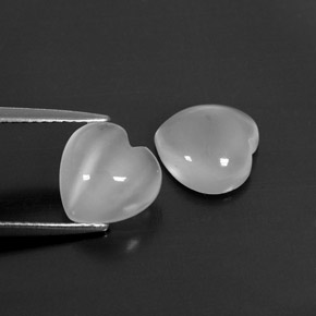 캐럿 천연 화이트 문스톤 보석, 투명한, 9.1×9.1 mm, 투명/반투명