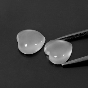 캐럿 천연 화이트 문스톤 보석, 투명한, 9.1×9.1 mm, 투명/반투명