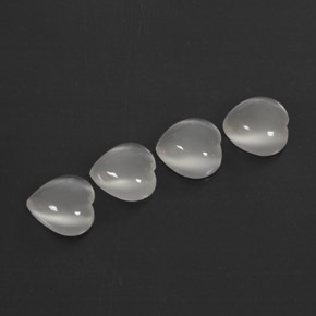 캐럿 천연 화이트 문스톤 보석, 투명한, 9.1×9 mm, 투명/반투명