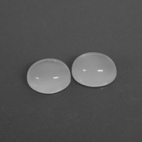 캐럿 천연 화이트 문스톤 보석, 투명한, 8.2×6.9 mm, 투명/반투명