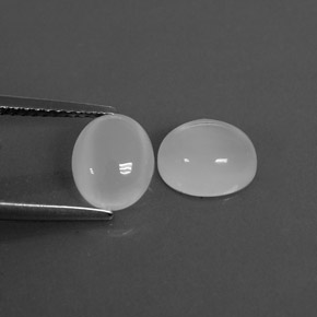 캐럿 천연 화이트 문스톤 보석, 투명한, 8.2×6.9 mm, 투명/반투명