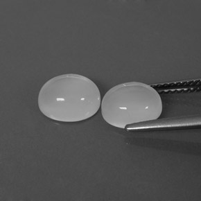캐럿 천연 화이트 문스톤 보석, 투명한, 8.2×6.9 mm, 투명/반투명