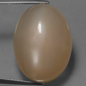 20.29캐럿 천연 오렌지 크림 문스톤, 타원형 컷, 20.1×15.1 mm, 투명한