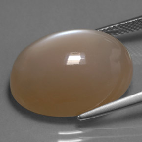 20.29캐럿 천연 오렌지 크림 문스톤, 타원형 컷, 20.1×15.1 mm, 투명한