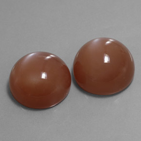 캐럿 천연 모카 오렌지 문스톤 보석, 라운드 컷, 16.08 mm, 투명한