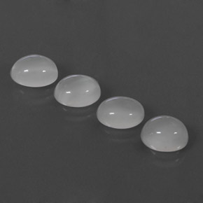 캐럿 천연 화이트 문스톤 보석, 투명한, 8.4×6.6 mm, 투명/반투명