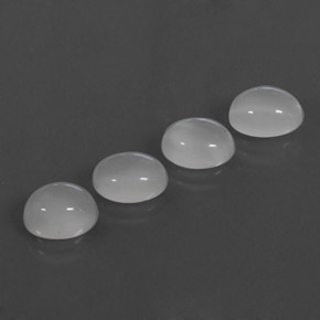 캐럿 천연 화이트 문스톤 보석, 투명한, 8.4×6.6 mm, 투명/반투명