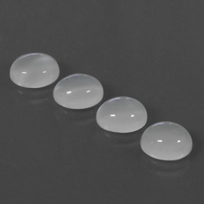 캐럿 천연 화이트 문스톤 보석, 투명한, 8.3×6.7 mm, 투명/반투명