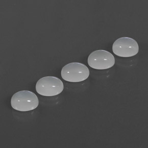 캐럿 천연 화이트 문스톤 보석, 투명한, 8.4×6.6 mm, 투명/반투명