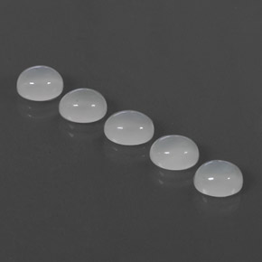 캐럿 천연 화이트 문스톤 보석, 투명한, 8.4×6.6 mm, 투명/반투명