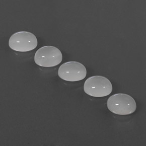 캐럿 천연 화이트 문스톤 보석, 투명한, 8.2×6.8 mm, 투명/반투명