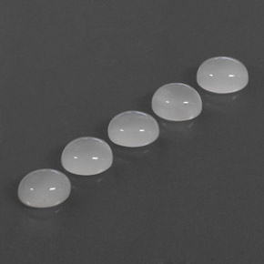 캐럿 천연 화이트 문스톤 보석, 투명한, 8.2×6.8 mm, 투명/반투명