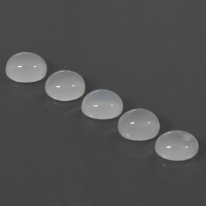 캐럿 천연 화이트 문스톤 보석, 투명한, 8.5×6.7 mm, 투명/반투명