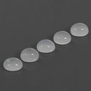 캐럿 천연 화이트 문스톤 보석, 투명한, 8.5×6.7 mm, 투명/반투명