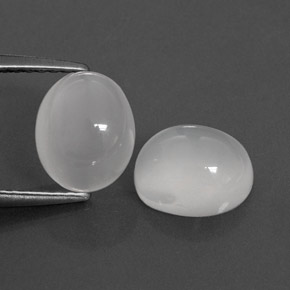 캐럿 천연 화이트 문스톤 보석, 투명한, 8.2×6.9 mm, 투명/반투명