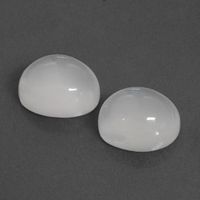 캐럿 천연 화이트 문스톤 보석, 투명한, 8.2×6.9 mm, 투명/반투명