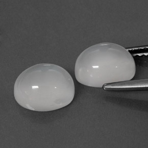 캐럿 천연 화이트 문스톤 보석, 투명한, 8.2×6.9 mm, 투명/반투명