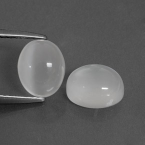 캐럿 천연 화이트 문스톤 보석, 투명한, 8×6.5 mm, 투명/반투명