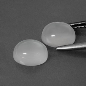캐럿 천연 화이트 문스톤 보석, 투명한, 8×6.5 mm, 투명/반투명