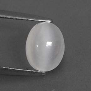 1.55캐럿 천연 화이트 문스톤, 타원형 컷, 7.9×6.1 mm, 투명한