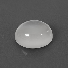 1.55캐럿 천연 화이트 문스톤, 타원형 컷, 7.9×6.1 mm, 투명한