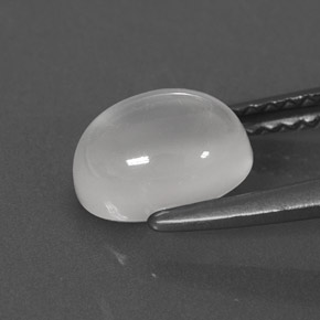 1.55캐럿 천연 화이트 문스톤, 타원형 컷, 7.9×6.1 mm, 투명한