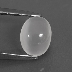 1.46캐럿 천연 화이트 문스톤, 투명한, 7.9×6.1 mm, 투명/반투명