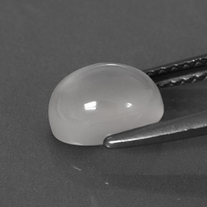 1.46캐럿 천연 화이트 문스톤, 투명한, 7.9×6.1 mm, 투명/반투명