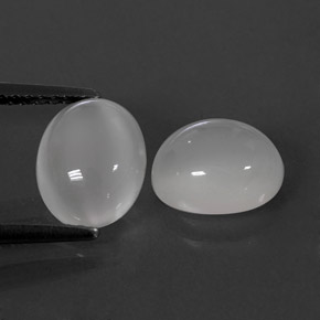 캐럿 천연 화이트 문스톤 보석, 투명한, 8.2×7 mm, 투명/반투명