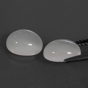 캐럿 천연 화이트 문스톤 보석, 투명한, 8.2×7 mm, 투명/반투명